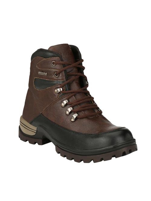 Brown Pu High Ankle Boots - 14528701 - Very Small Image - 1