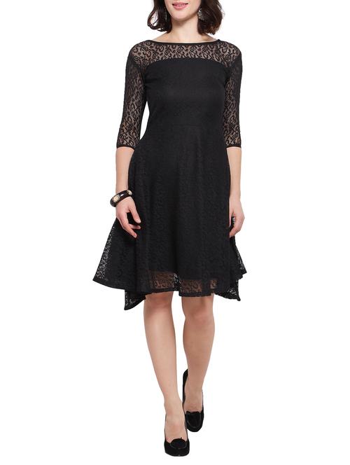 floral lace flared dress - 14528879 - Very Small Image - 1