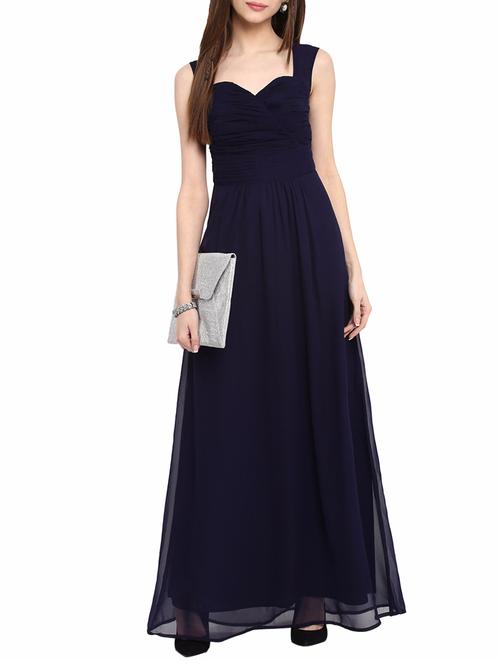 tie knot back gather detail flared dress - 14531470 - Very Small Image - 1