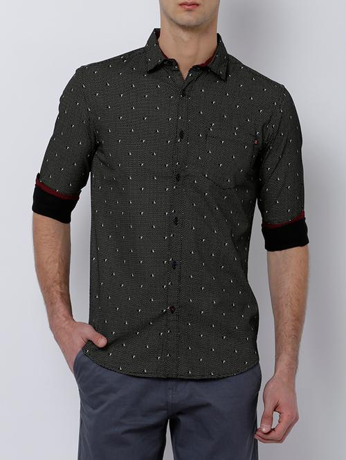 black cotton casual shirt - 14537336 - Very Small Image - 1