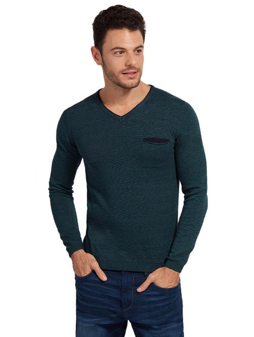 navy blue cotton pullover - 14538295 - Very Small Image - 1