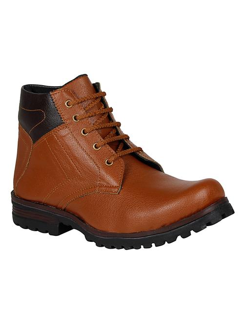 tan leatherette high ankle boot - 14538635 - Very Small Image - 1
