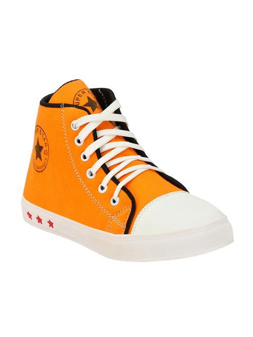 orange canvas laceup sneakers - 14539899 - Very Small Image - 1