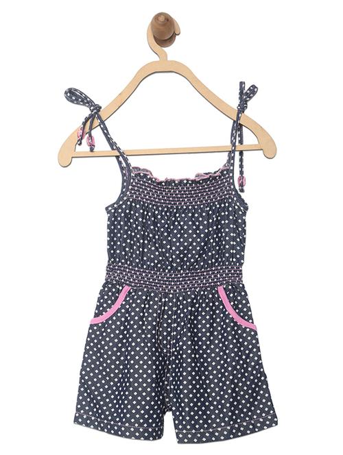 dark blue cotton playsuit - 14541348 - Very Small Image - 1