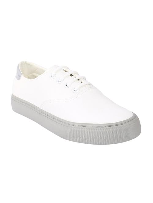 white fabric laceup sneakers - 14543856 - Very Small Image - 1