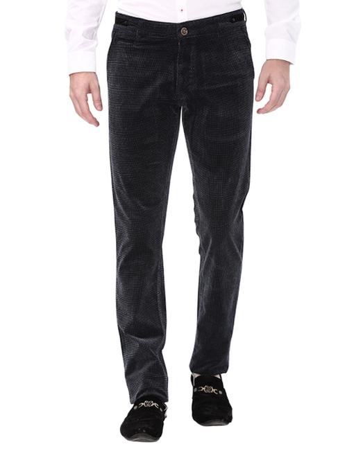 navy blue cotton corduroy casual trousers - 14543926 - Very Small Image - 1