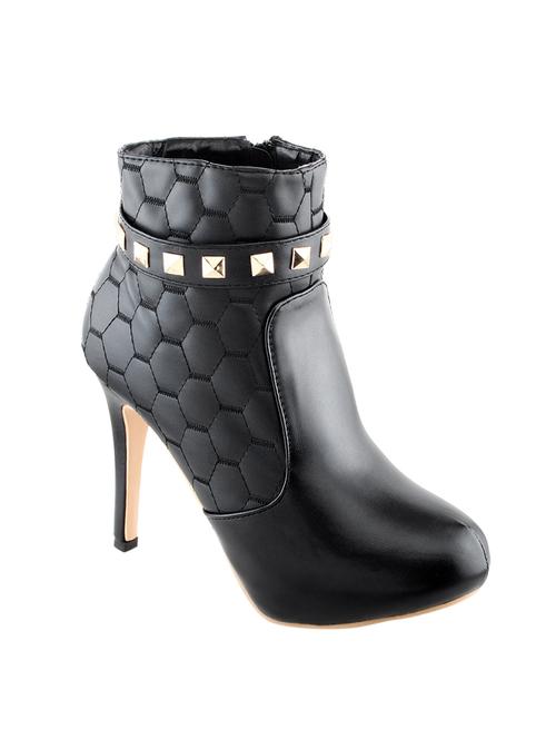 black leatherette ankle  boot - 14544399 - Very Small Image - 1