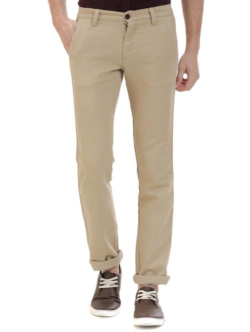 beige cotton chinos casual trousers - 14545535 - Very Small Image - 1