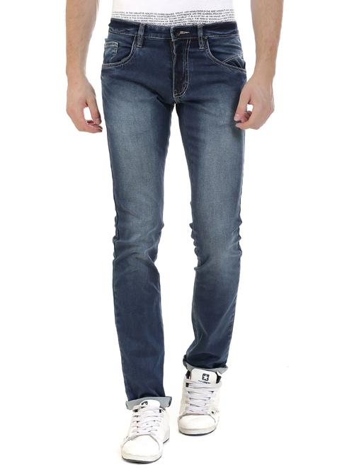 Blue Denim Washed Jeans - 14545675 - Very Small Image - 1