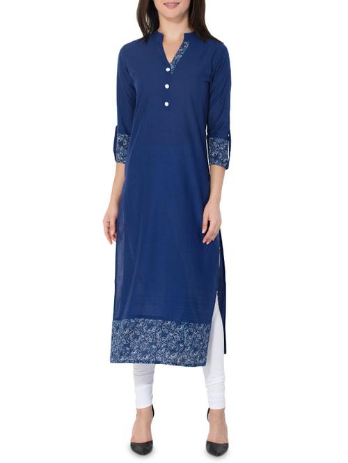 printed straight kurta - 14546403 - Very Small Image - 1