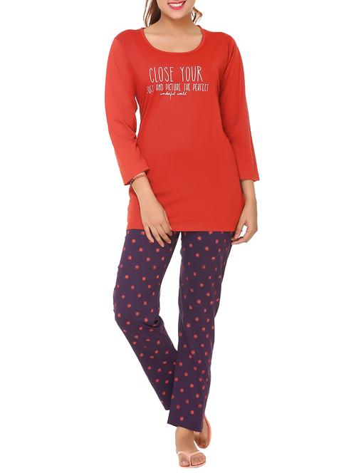 printed tee with pajama set  - 14546590 - Very Small Image - 1
