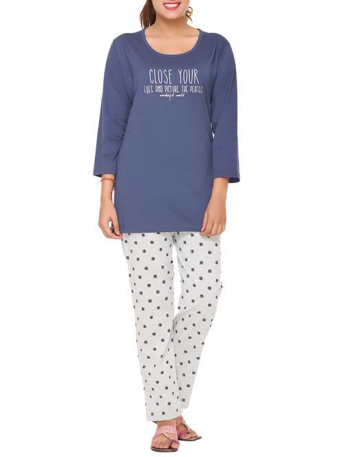 printed tee with pajama set  - 14546602 - Very Small Image - 1