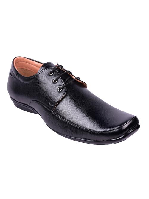 black leatherette formal derby - 14547734 - Very Small Image - 1