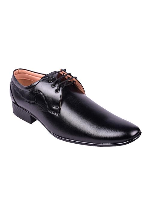 black leatherette formal derby - 14547738 - Very Small Image - 1