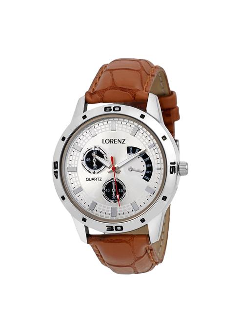 lorenz bestseller mk-1059amen's analog watch with brown strap - 14547750 - Very Small Image - 1