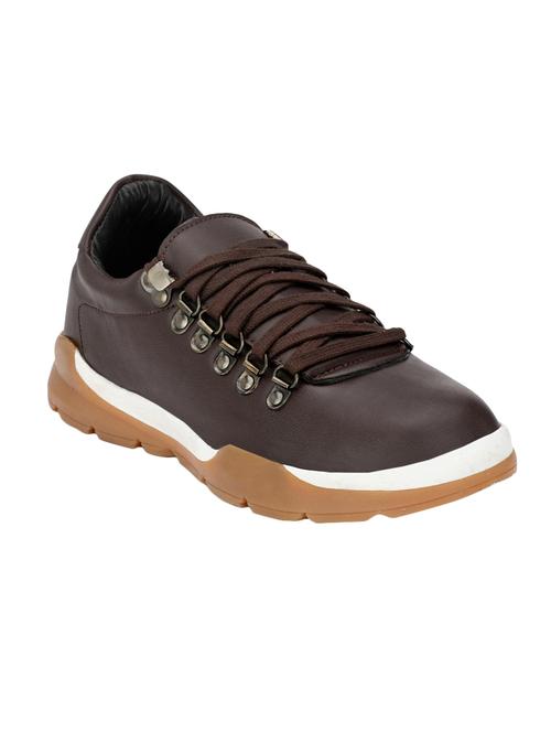 brown leatherette lace up shoe - 14548398 - Very Small Image - 1