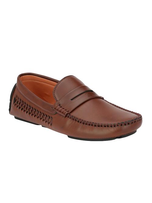 brown leatherette slip on loafer - 14548400 - Very Small Image - 1