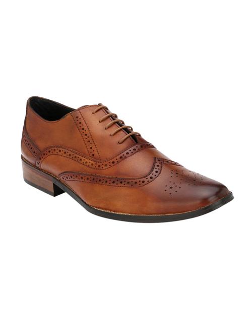 tan leather lace-up brouge - 14548408 - Very Small Image - 1