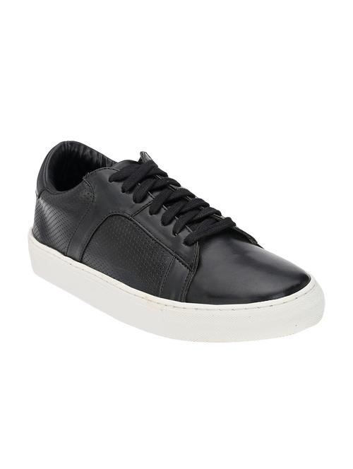 black leatherette lace up sneaker - 14548422 - Very Small Image - 1