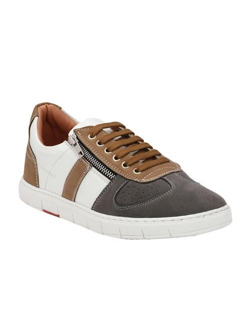 white leatherette lace up sneaker - 14548425 - Very Small Image - 1