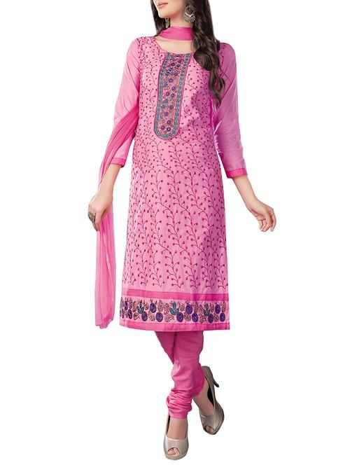 embroidered unstitched churidaar suit - 14550542 - Very Small Image - 1