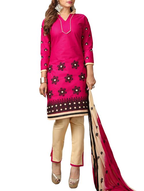 embroidered unstitched straight pant suit - 14550709 - Very Small Image - 1