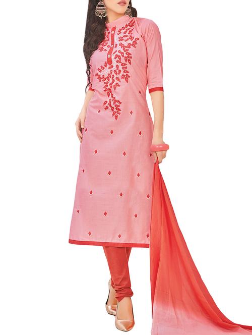 embroidered unstitched churidaar suit - 14550835 - Very Small Image - 1
