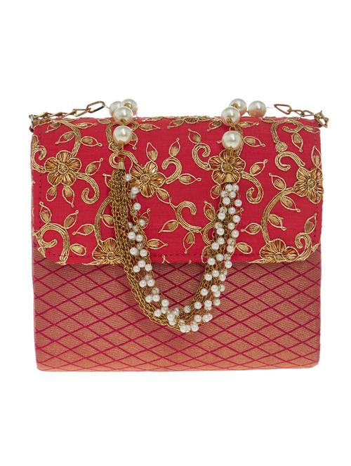 pink silk box clutch - 14553263 - Very Small Image - 1