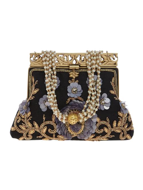 black silk ethnic clutch - 14553292 - Very Small Image - 1