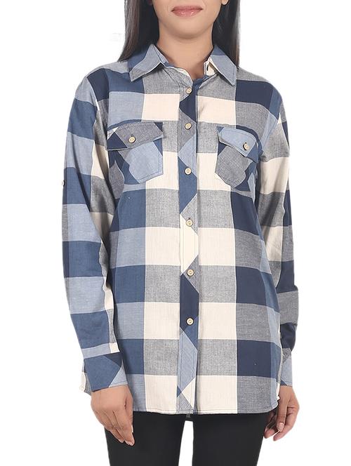 grey cotton checkered shirt - 14553503 - Very Small Image - 1