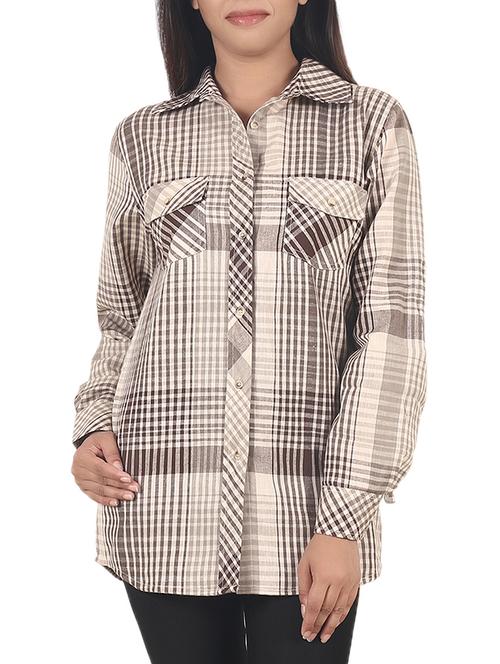 brown checkered shirt - 14553505 - Very Small Image - 1