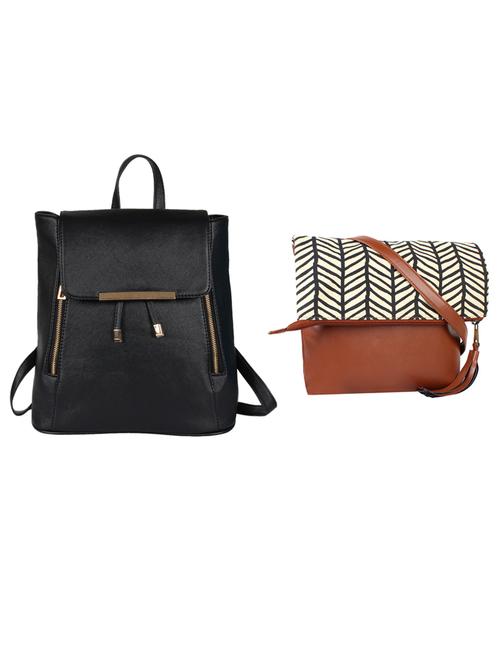 multi colored leatherette  regular sling bag and back pack - 14554023 - Very Small Image - 1