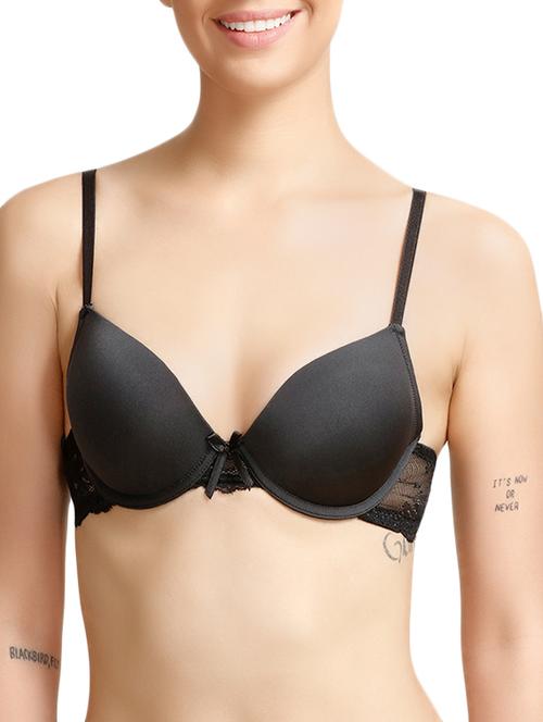 bow patch laced  t-shirt bra - 14554879 - Very Small Image - 1