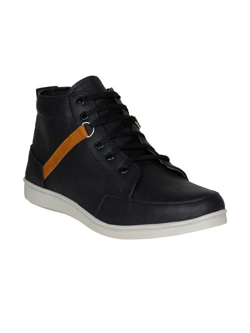 black leatherette lace up sneaker - 14557258 - Very Small Image - 1