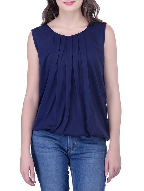 blue polyester blouson top - 14559043 - Very Small Image - 1
