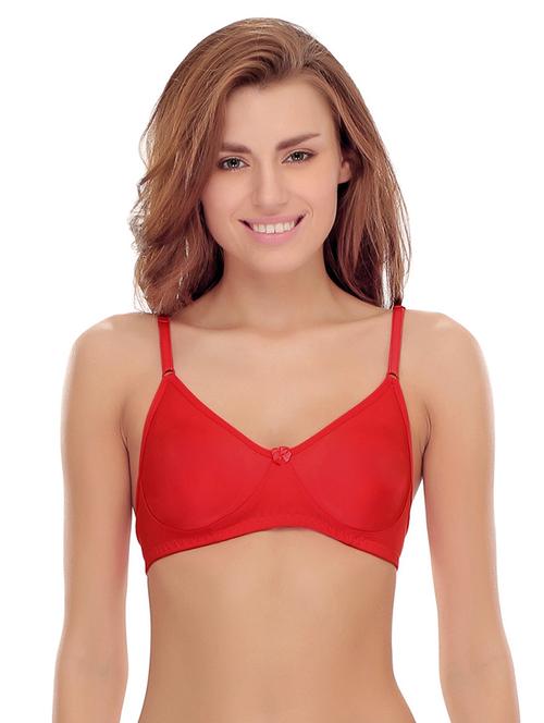 Bow Patch Solid Bra - 14559581 - Very Small Image - 1