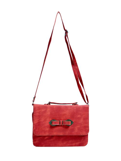 red leatherette  regular sling bag - 14559945 - Very Small Image - 1