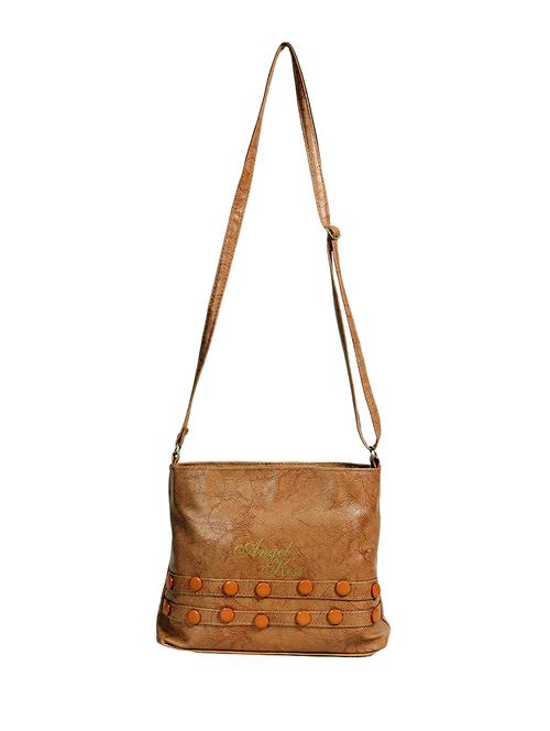 brown leatherette  regular sling bag - 14559951 - Very Small Image - 1