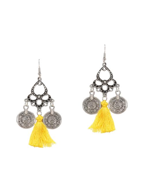 yellow metal drop earrings - 14560719 - Very Small Image - 1