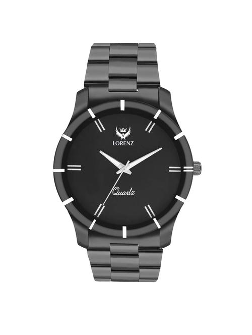 lorenz mk-1062a black matte finish metal strap men's analog watch - 14562709 - Very Small Image - 1