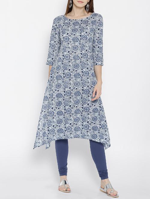 blue cotton straight kurta - 14563431 - Very Small Image - 1