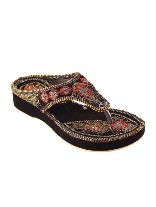 black pvc ethnic kolhapuris - 14564761 - Very Small Image - 1