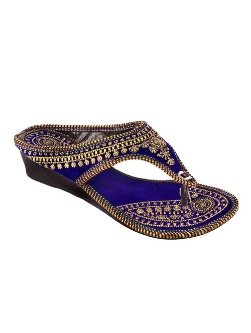 blue pvc ethnic kolhapuris - 14564778 - Very Small Image - 1