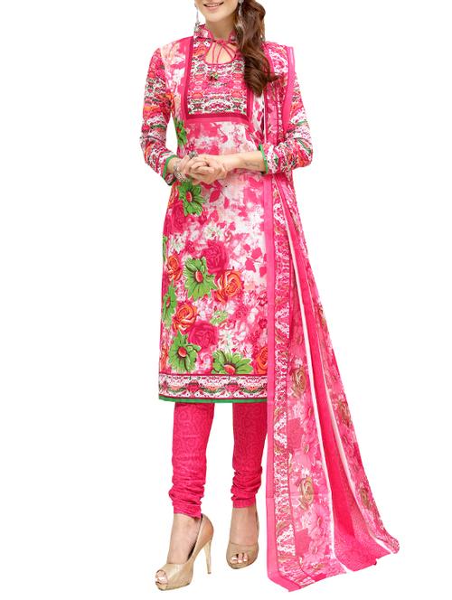 pink churidaar suit dress material - 14565284 - Very Small Image - 1