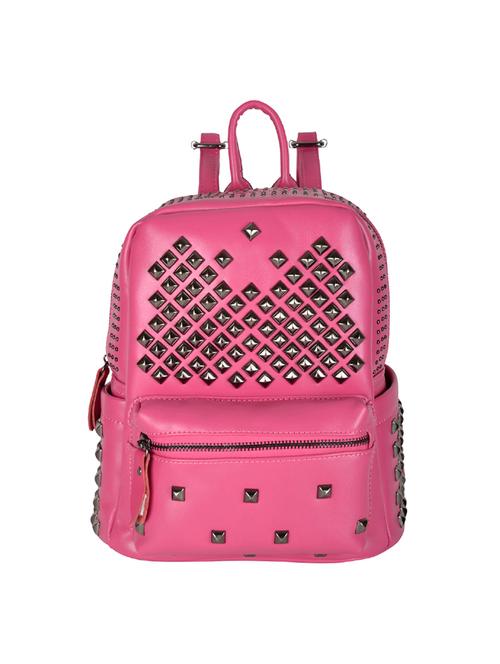 pink leatherette fashion backpack - 14566451 - Very Small Image - 1
