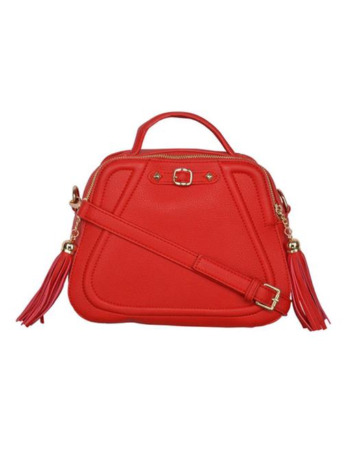 Red Leatherette Sling Bag - 14566560 - Very Small Image - 1