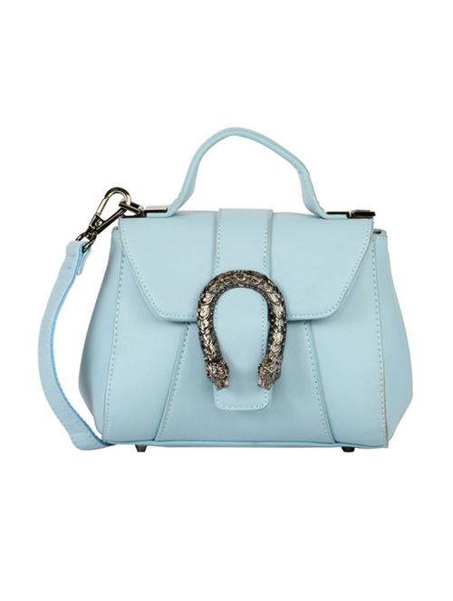 Blue Leatherette Sling Bag - 14566631 - Very Small Image - 1