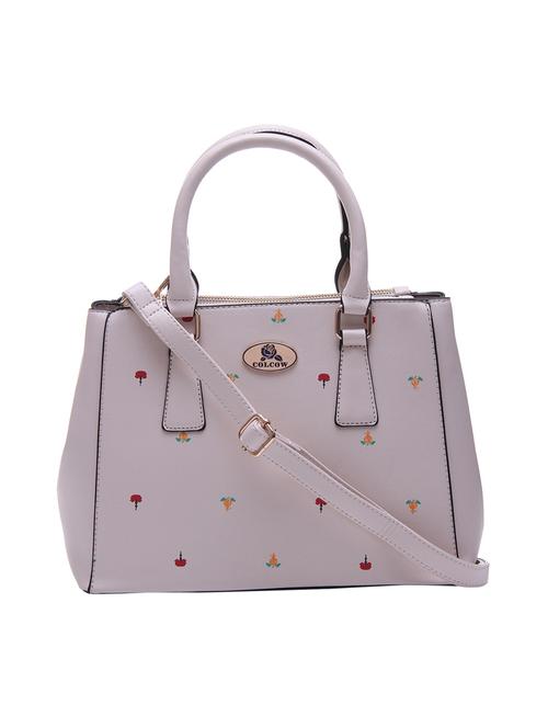 cream leatherette handbag - 14566678 - Very Small Image - 1