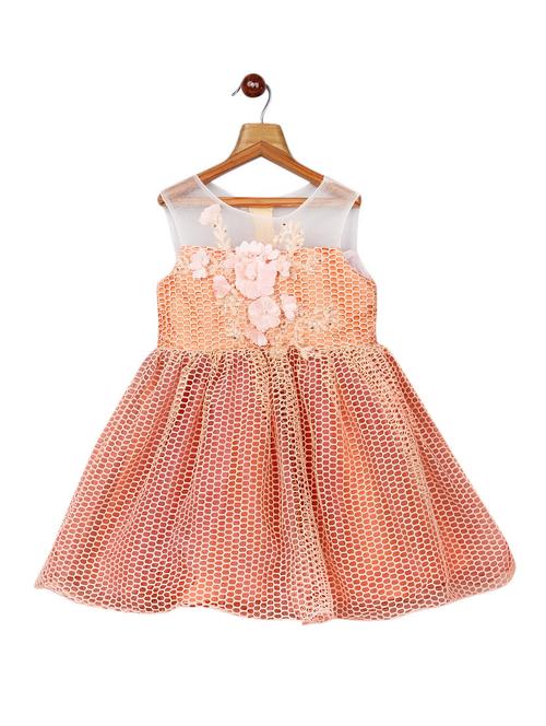 orange net frock - 14567992 - Very Small Image - 1