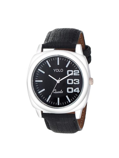 yolo quartz analogue black dial men's watch - ygs-012 - 14569238 - Very Small Image - 1